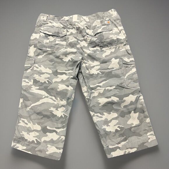 Carhartt Pants Womens Camo Camouflaged El Paso Cropped Cargo Pant Crop Size 14 - Picture 3 of 10